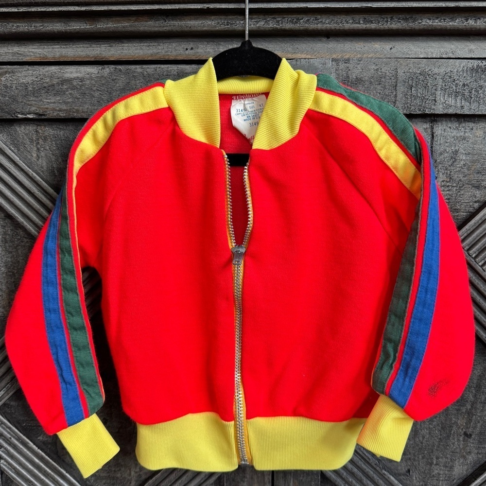 Vintage 1970s Jones Wear 4T Red Tracksuit Jumpsuit Kids Retro - Nostalgia